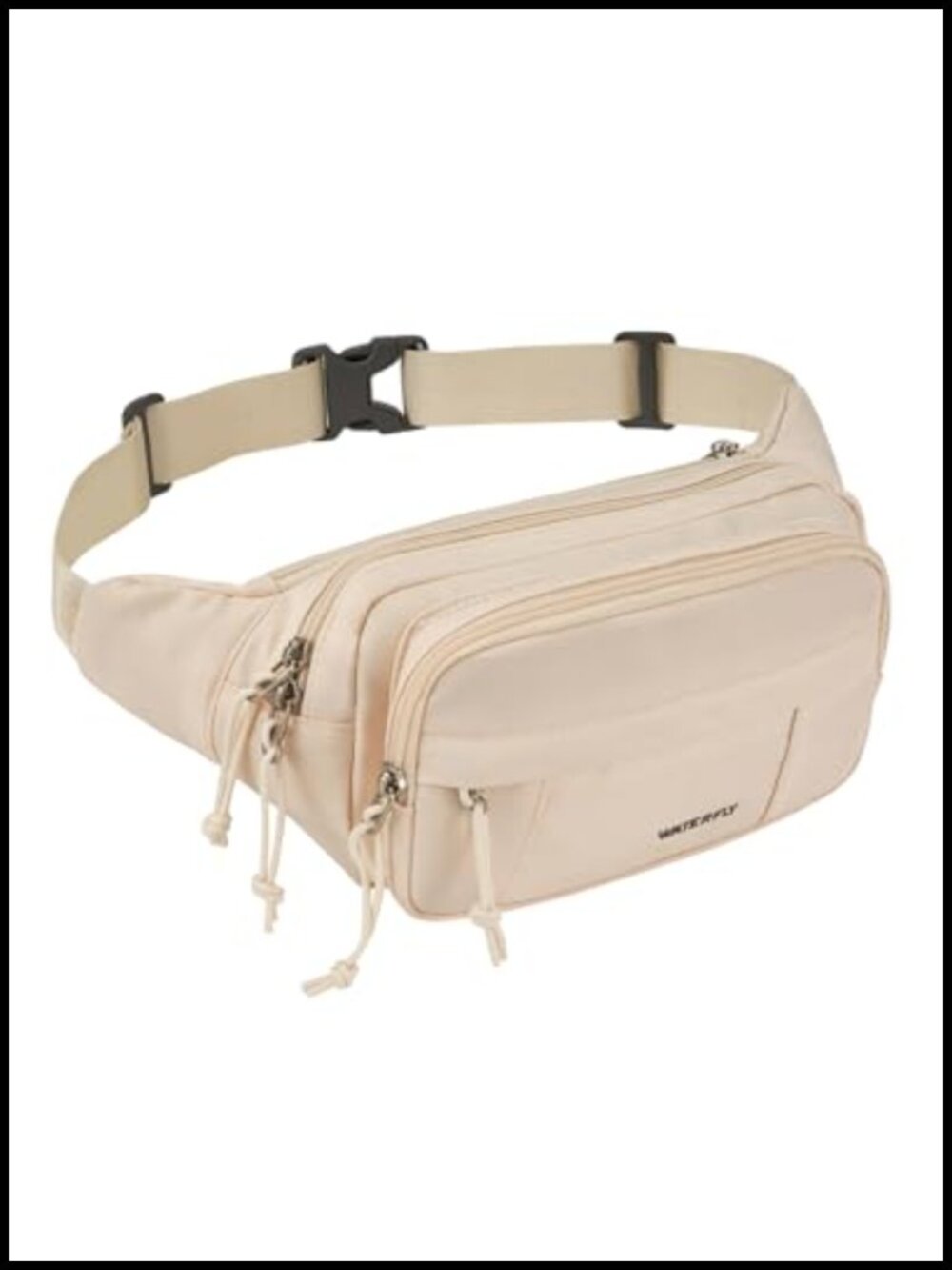 Nylon Fanny Pack Waist Bag 5 Zipper Pockets Hiking Travel 2.5L